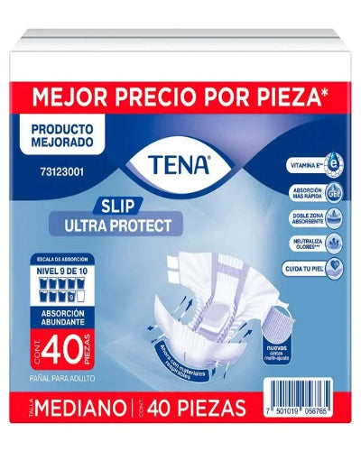 Pañal para Adulto Tena Slip Ultra Protect Mediano 40 pzas