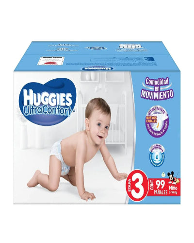 Pañales Etapa 3 Huggies Ultraconfort Niño 99 pzas
