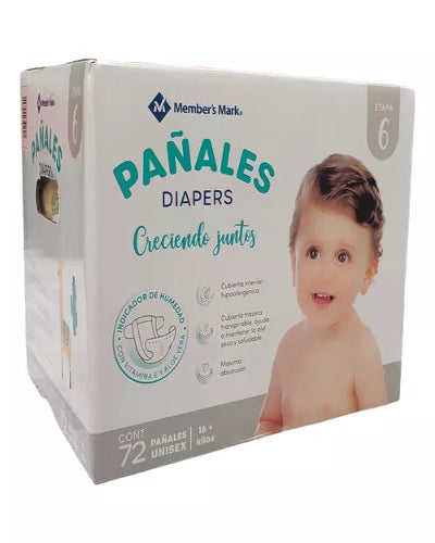 Pañales Etapa 6 Member's Mark 72 pzas