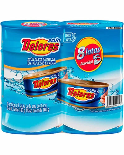 Paquete Atun dolores en Agua 8/140grs