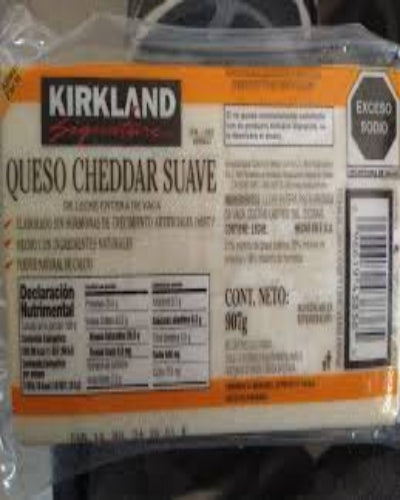 Queso Cheddar Suave blanco 907grs