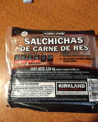 Salchichas de Res Kirkland 680grs