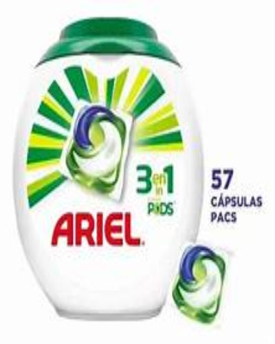 Detergente En Cápsulas Ariel Power Pods 3 En 1 Con 57 Cápsulas