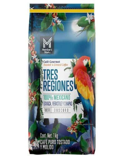 Café Tostado y Molido Member's Mark Tres 3 Regiones 1 kg
