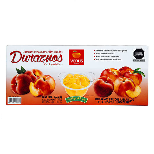 Duraznos con jugo de fruta 452grs Marca Venus