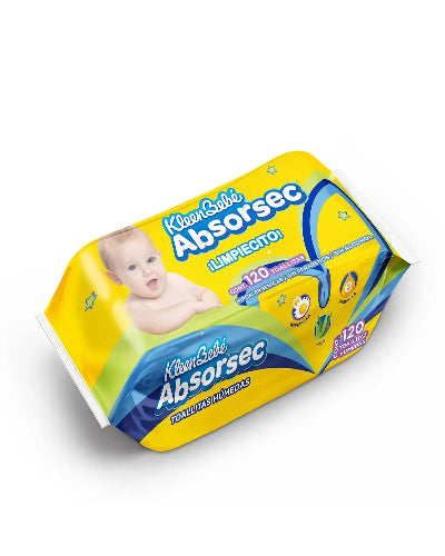 3x49 ahorra $8-Toallitas KleenBebe Absorsec 120 toallitas