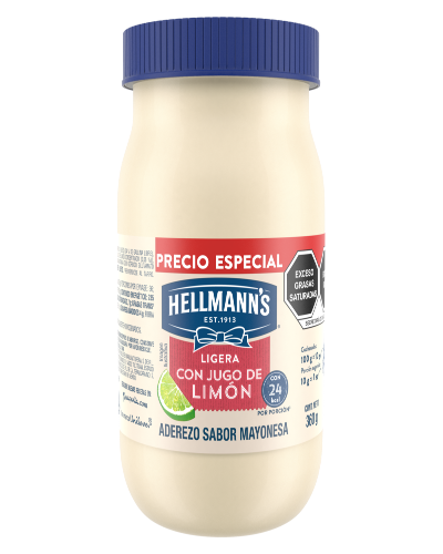 Hellmanns Aderezo sabor Mayonesa Ligera con jugo de Limon