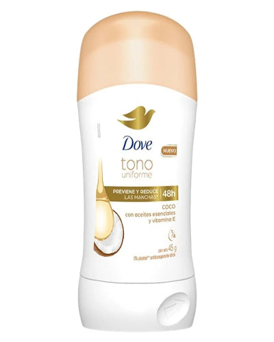 Desodorante en barra dove tono uniorme coco para dama 45 grs