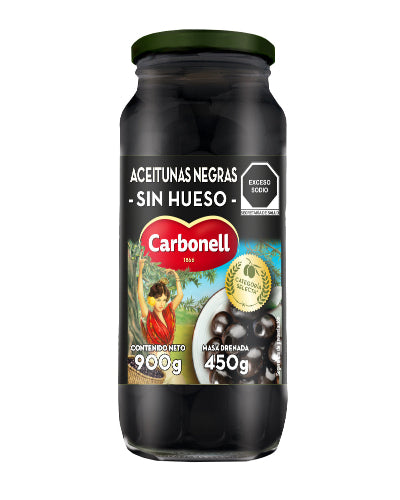 Aceitunas Negras Sin hueso Carbonell 900grs