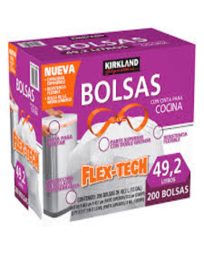 Bolsas para basura kirkland transparente 49.2 L