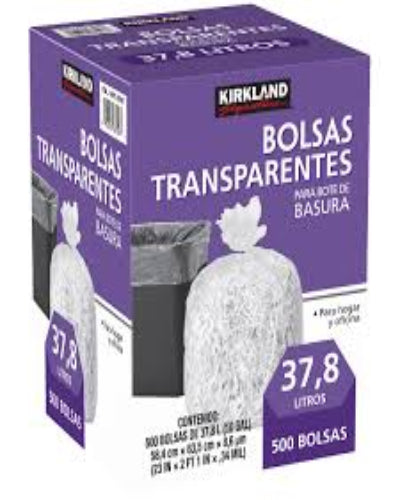 Bolsa transparentes para bote de basura 37,8 L