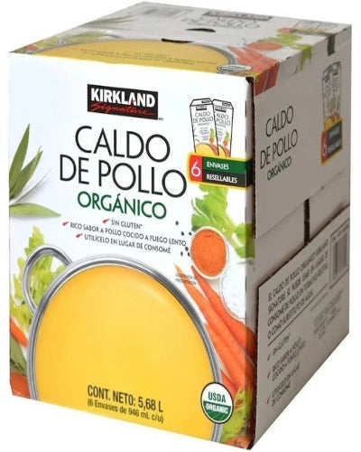 Caldo de pollo organico Kirkland 946ml c/u
