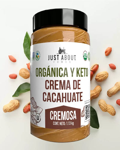 Crema de Cacahuate Just About Foods Organica y Keto
