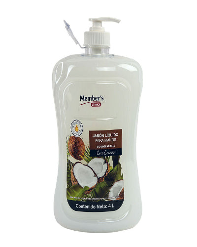 Jabon Liquido Lavamanos Members Choice Coco 4 LT
