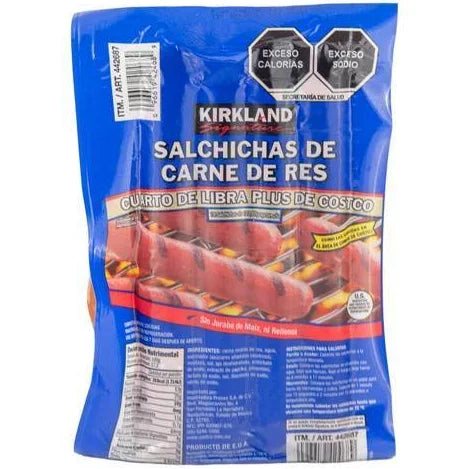Kirkland Signature Salchichas de Carne de Res Cuarto de Libra Plus de Costco