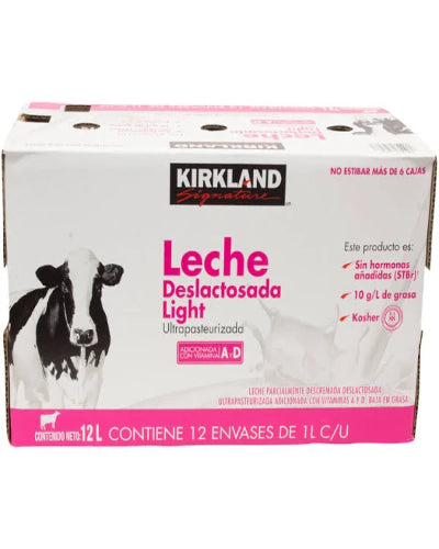 Leche Deslactosada light Kirkland 12 pzas