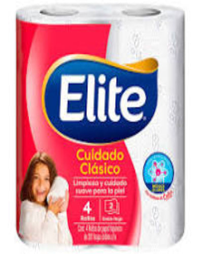 Papel Elite Cuidado Clasico 4 rollos 200 hojas dobles c/u