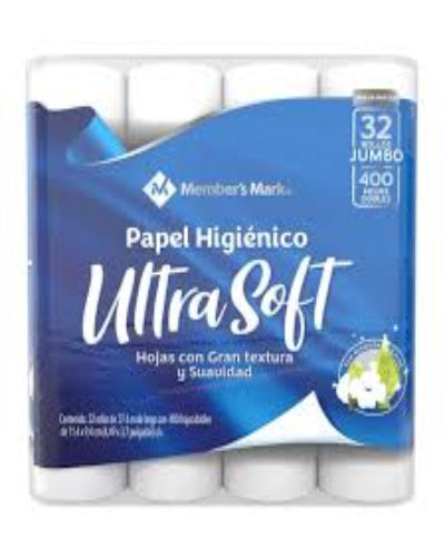 Papel Higiénico Member's Mark Ultra Soft Suave con 32 Rollos