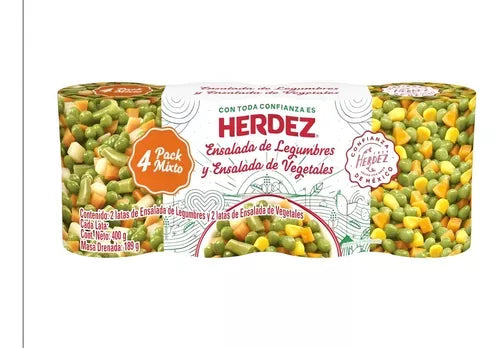 Paq Ensalada de  Vegetales y Legumbres (2 y 2 ) 4/400grs