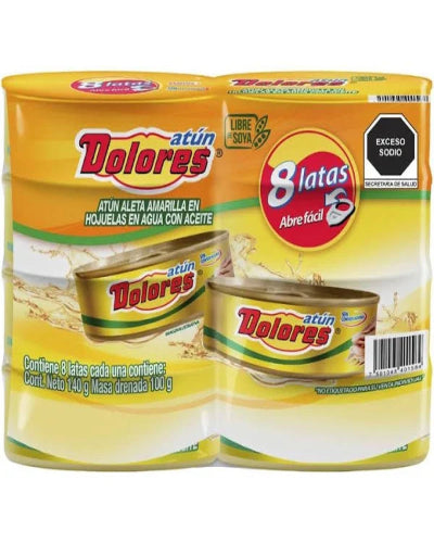 Paquete de 8 atun Dolores en Aceite 140grs c/u