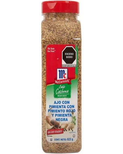 Sazonador Ajo con Pimienta con Pimiento Rojo y Pimienta Negra 623grs