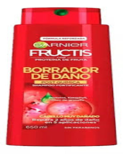 Shampoo Garnier Fructis Borrador de Daño Post Quimica  650ml