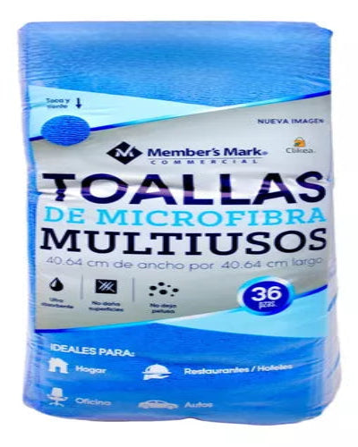 Toallas de Microfibra Member's Mark 36 pzas AZULES