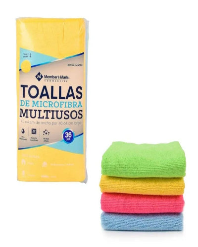 Toallas de Microfibra Multiusos 36 pza COLORES