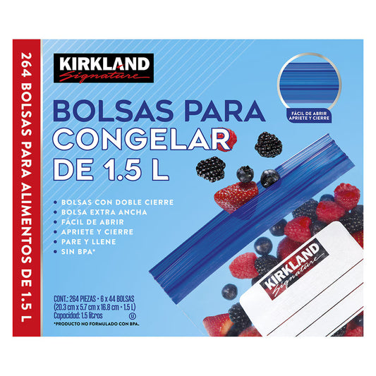 Kirkland Signature Bolsas para Congelar 1.5 L /264 pzas
