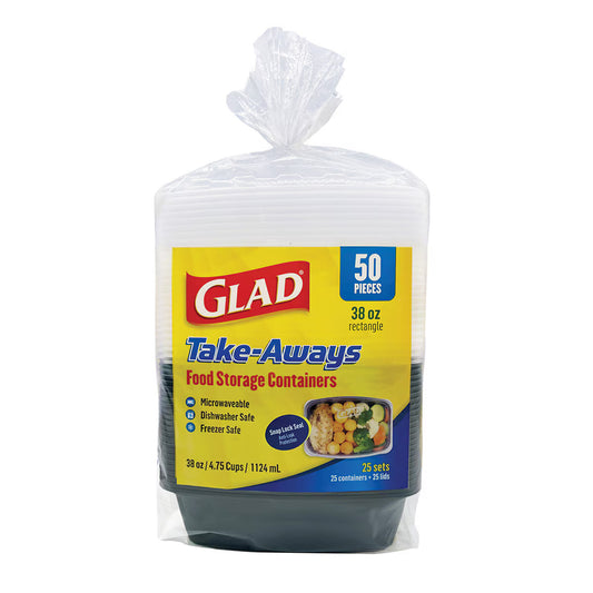 Contenedores para Comida Glad Take - Aways 50 pzas (25 contenedores)