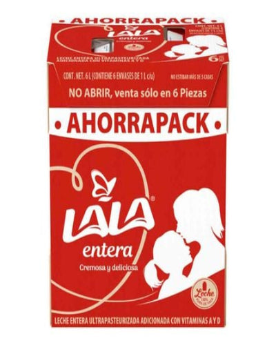 Caja Leche Lala entera 6/1 L